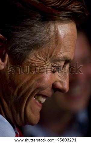 EXETER - MAY 6: Exeter Labour Party\'s Ben Bradshaw smiling before the result during the 2010 UK general election on May 6, 2010 in Exeter, UK.