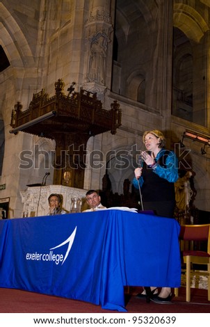 EXETER - APRIL 30: Hannah Foster from the Conservative Party PPC for Exeter at Student Question Time Hustings  on April 30, 2010 in Exeter, UK