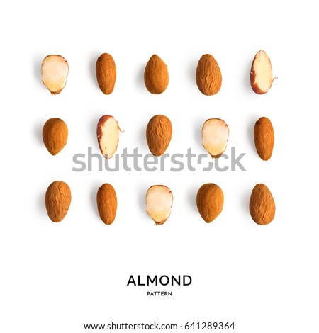 Seamless pattern with almond. Abstract background. Almond on the white background.