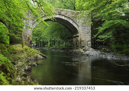 Holne Bridge over the River Dart, Dartmoor