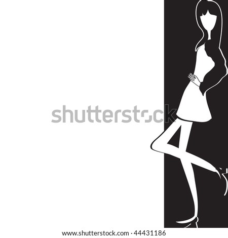 black and white model pictures. stock vector : Black and white