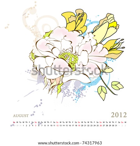 august calendar 2012. Calendar for 2012, august