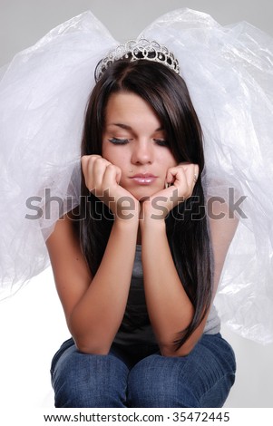 Sad bride princess