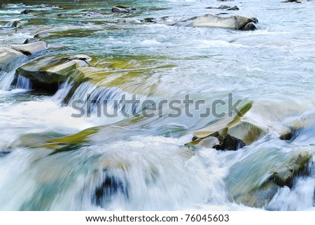 Beautiful picture of running water in the river
