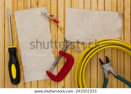 Set of tools and equipment to carry out electrical work.