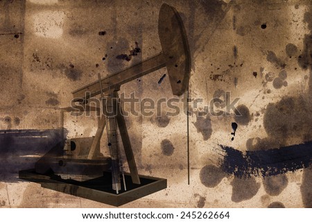 Pumps for oil, paper coated with oil blots.