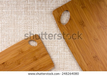 Set a kitchen board for processing of bamboo products.
