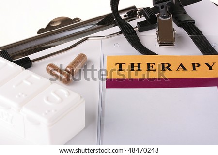 Theme of the hospital industry, ID Card, tablets and a box for tablets.