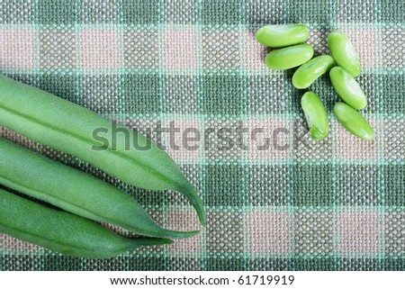 Vegetable kidney bean beans against on a cloth.