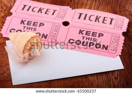 Tickets with the coupons, used at carrying out of small lotteries at sports and other shows of actions.