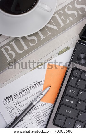 The period for filing tax returns, form to fill tax returns and office accessories.
