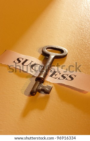 A key laying on a piece of paper with the word \