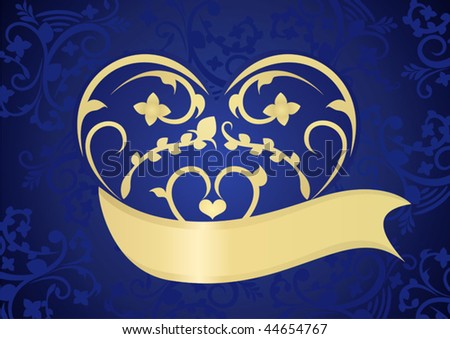 stock vector : Beautiful Valentine's Day delicate background with golden 