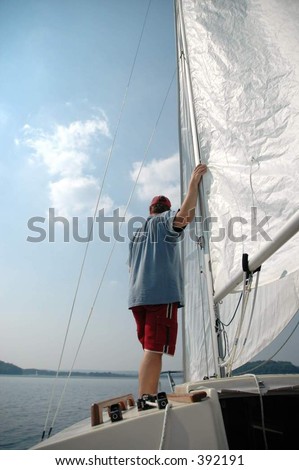 Man on sailboat