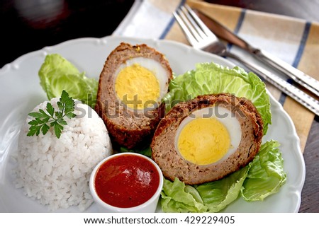 Scotch eggs - meatballs with hard-boiled eggs