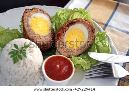 Scotch eggs - meatballs with hard-boiled eggs