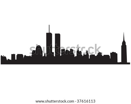 new york city skyline outline. new york city skyline outline