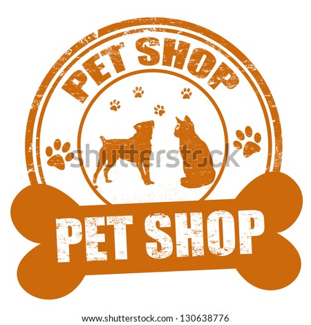 Pet Shop Grunge Rubber Stamp On White, Vector Illustration - 130638776