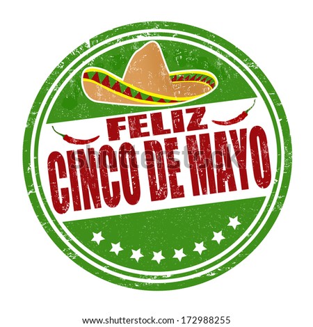 Happy 5th of May in spanish language Feliz Cinco de Mayo grunge rubber stamp on white vector illustration Happy 5th of May in spanish language Feliz Cinco de Mayo grunge rubber stamp on white vector illustration