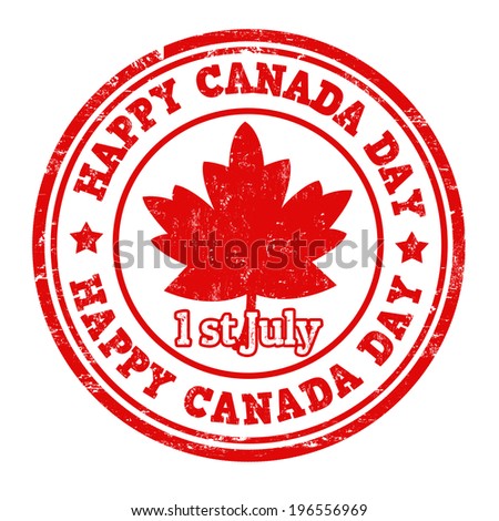 Happy Canada day grunge rubber stamp on white vector illustration Happy Canada day grunge rubber stamp on white vector illustration