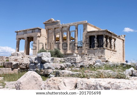 Athens acropolis - Erechtheion with Porch of the Caryatids, Greece