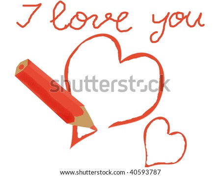 i love you heart drawings. the message #39;I love you
