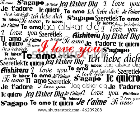  words "I Love You" in different 