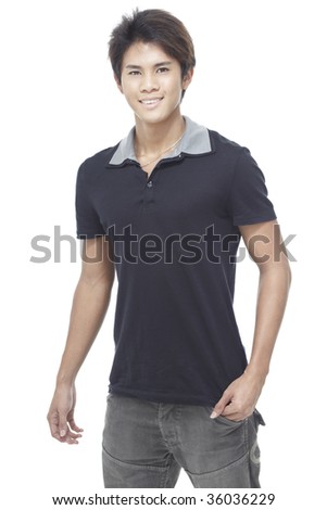 stock photo : Handsome young Chinese man in smart casual attire