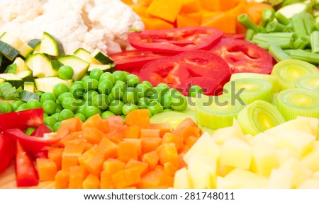 Assorted fresh cut vegetables
