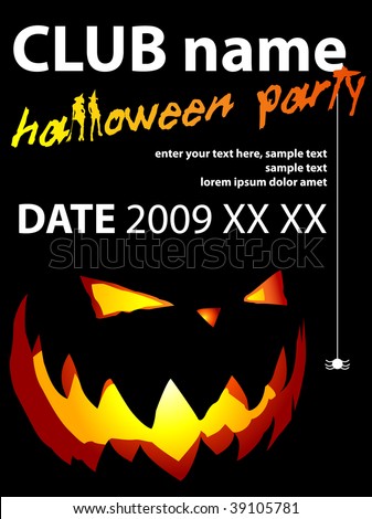 Halloween Party Template 03 Stock Vector Illustration 39105781