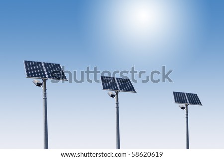 street light with solar panel 01