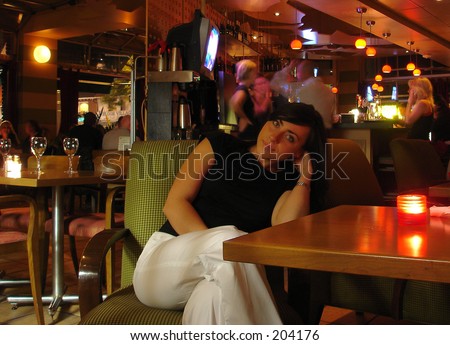 Woman enjoying night out on the town