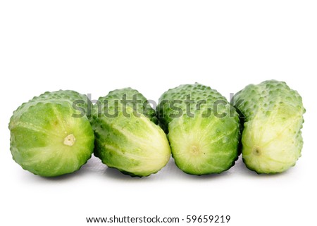 Yummy cucumber on white background (isolated, clipping path)