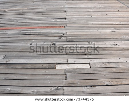 perspective view of wood or wooden texture plank floor boards in horizontal direction