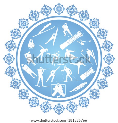 Winter sports competitions. Illustration on the theme of winter sports.