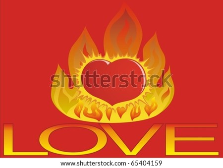 Love Heart Abstract. Heart burning at love-fire.