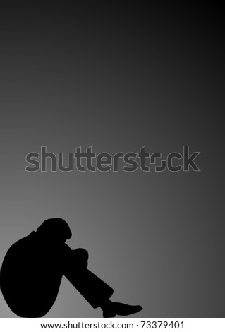 Seated Man In A State Of Depression On A Black Background Stock ... Seated Man In A State Of Depression On A Black Background Stock ...
