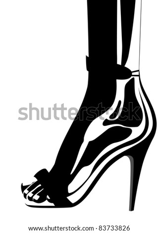 Women'S High Heels. Black And White Illustration - 83733826 : Shutterstock