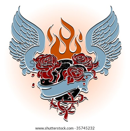 Sacred Heart Tattoos. Flaming Heart Tattoo Images.