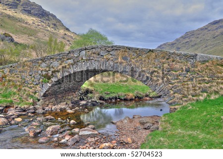 Old bridge and the Rest and be thankful in Scotland