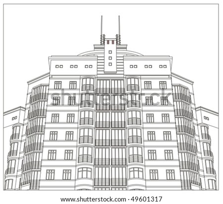 Drawing House Plans on Schematic Architecture Drawing Of House Stock Vector 49601317