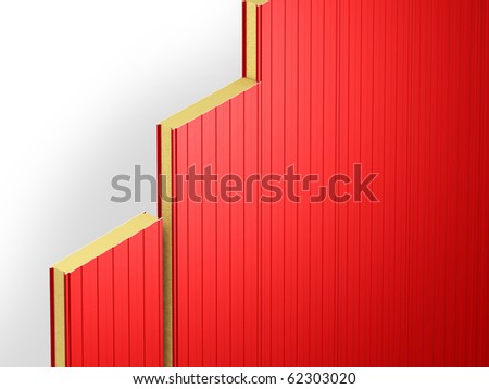 connection of red wall sandwich panels