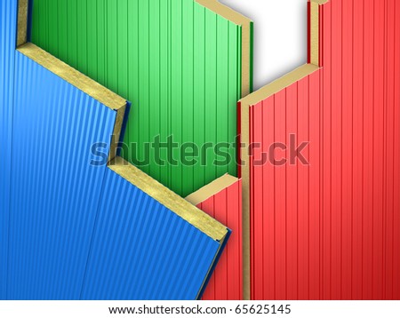 Three color sandwich panels