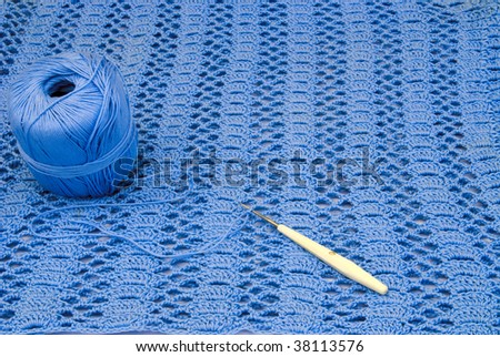 wool and knitting needles - isolated