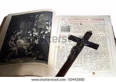 The old bible isolated on a white background