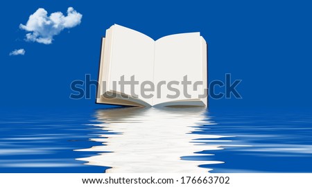 Book floating on the ocean