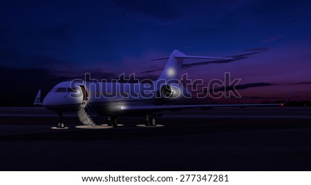 Private jet sitting at the tarmac