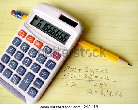 Calculator,pencil and scratch pad