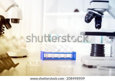 Micro tubes with biological samples in laboratory for DNA analysis