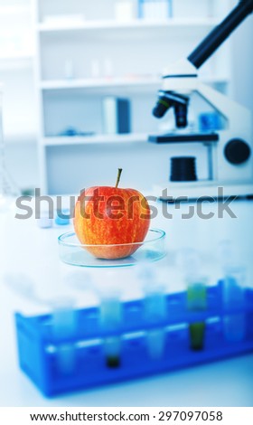 Chemical Laboratory of the Food supply.Food in laboratory, dna modify